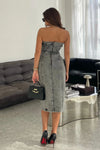 Diva Grey Denim Midi Dress