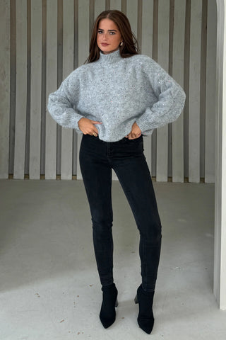 Sonya Grey Speckled Sequin Knit Jumper