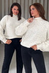 Sonya Cream Speckled Sequin Knit Jumper